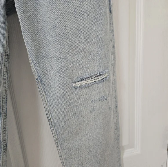 Anine Bing Kate High Rise Slim Straight Jeans In Distructed Bleached New Size 27 - Picture 6 of 13